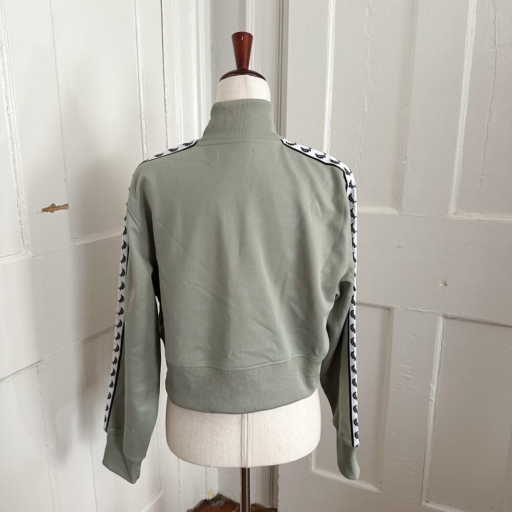Fred Perry Green & White Track Jacket View 3